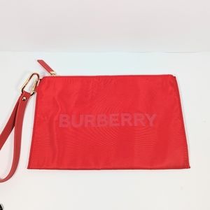 Burberry Red Nylon Wristlet Pouch